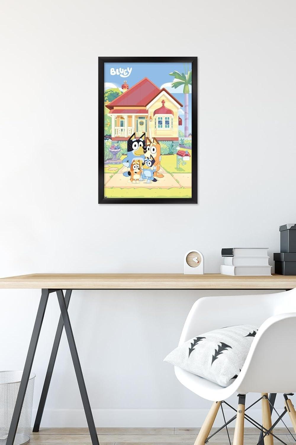 imageBluey Family Wall Poster 19L x 13W Premium Unframed VersionBlack Framed Version