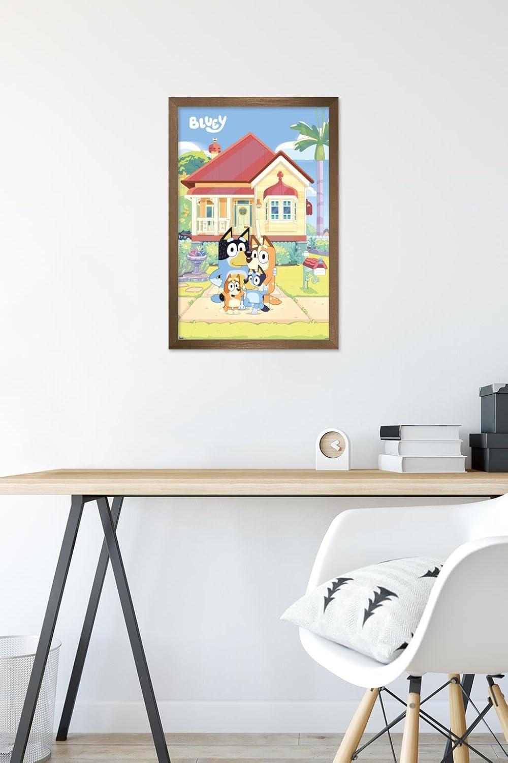 imageBluey Family Wall Poster 19L x 13W Premium Unframed VersionBronze Framed Version