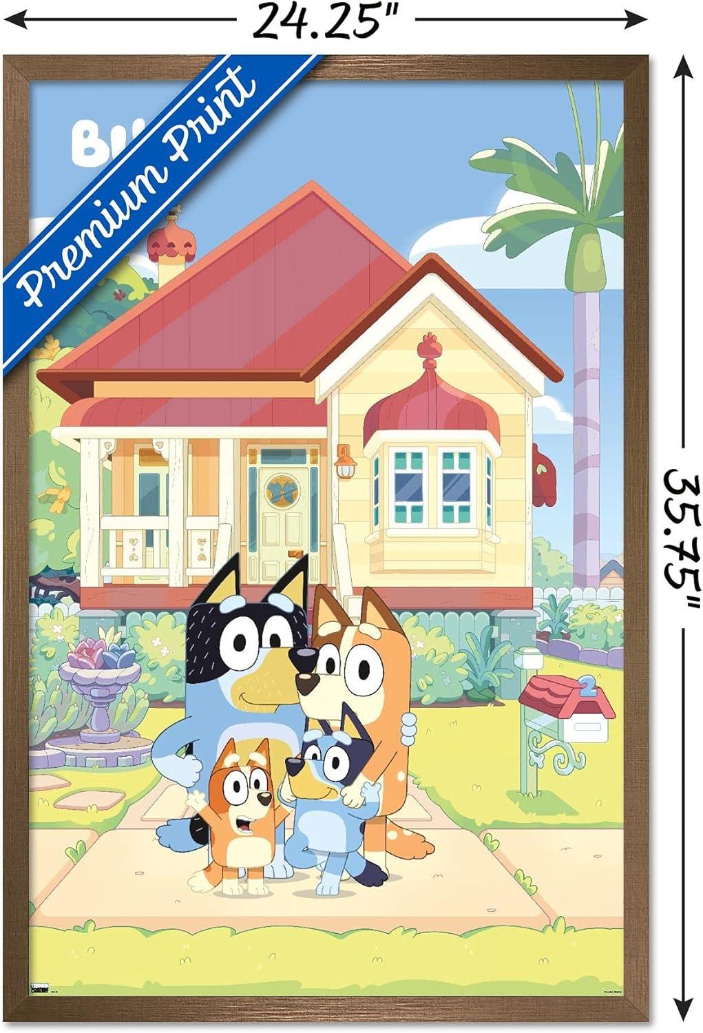 imageBluey Family Wall Poster 19L x 13W Premium Unframed VersionBronze Framed Version