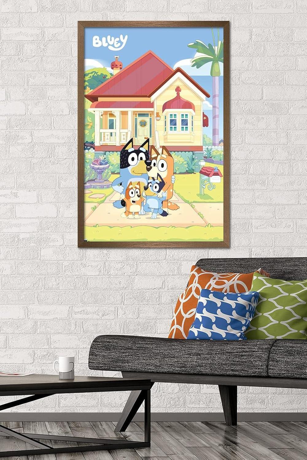 imageBluey Family Wall Poster 19L x 13W Premium Unframed VersionBronze Framed Version