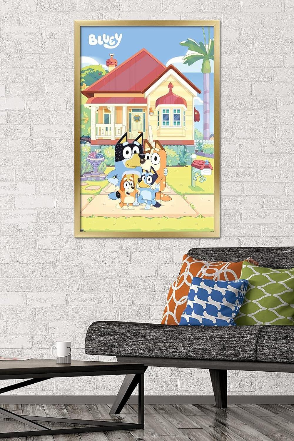 imageBluey Family Wall Poster 19L x 13W Premium Unframed VersionGold Framed Version