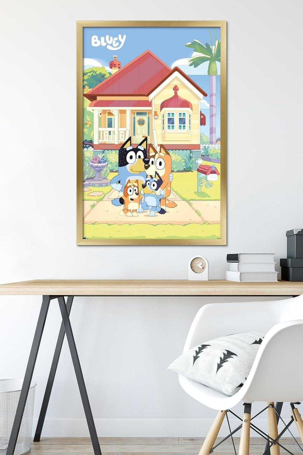 imageBluey Family Wall Poster 19L x 13W Premium Unframed VersionGold Framed Version