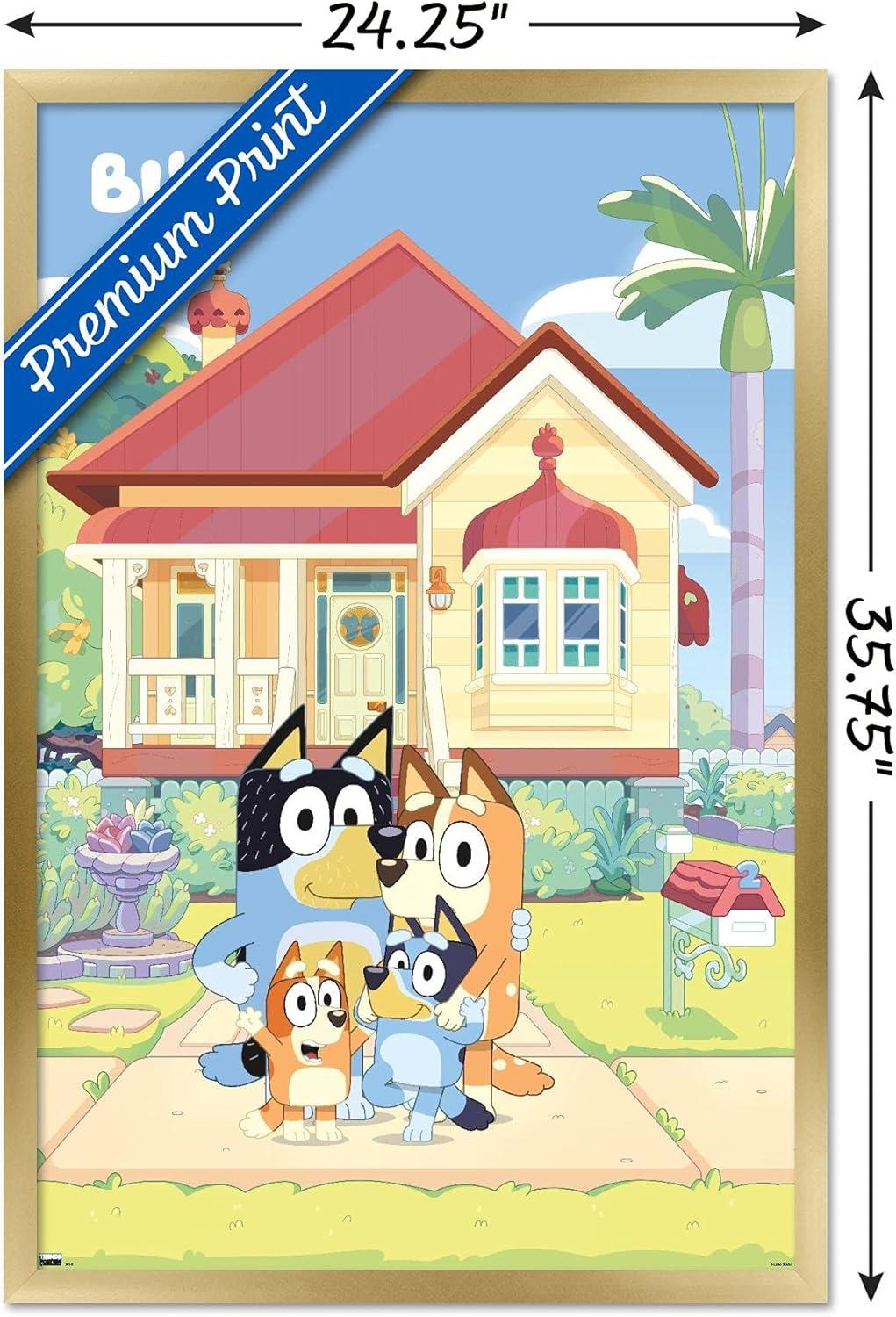 imageBluey Family Wall Poster 19L x 13W Premium Unframed VersionGold Framed Version