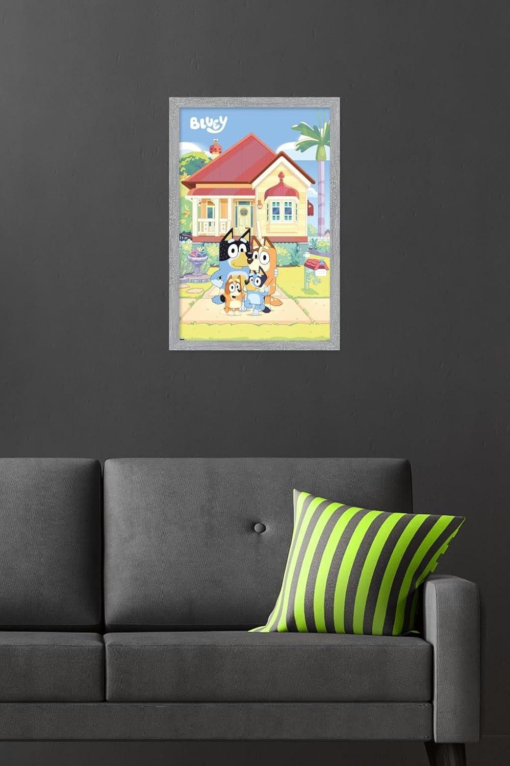 imageBluey Family Wall Poster 19L x 13W Premium Unframed VersionGray Framed Version