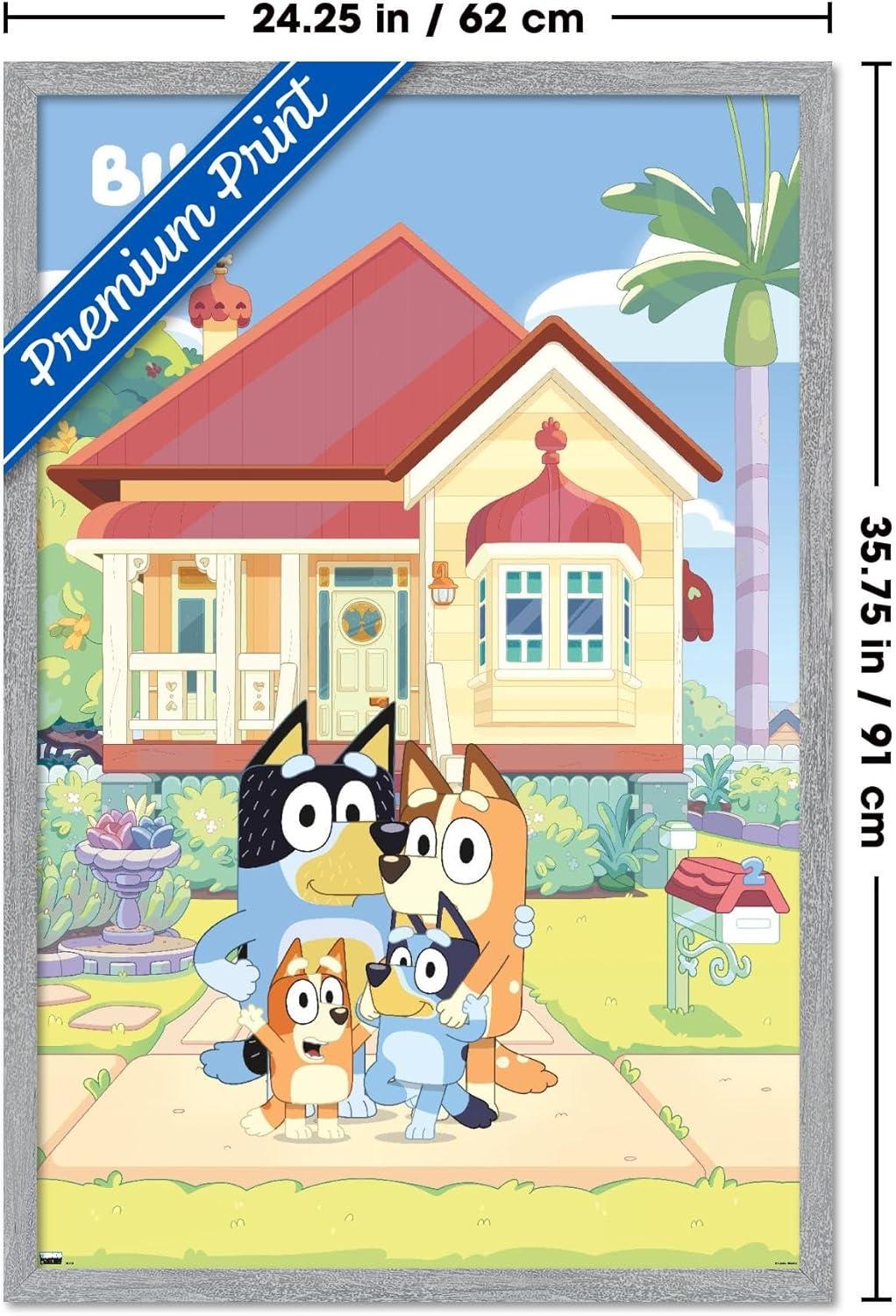 imageBluey Family Wall Poster 19L x 13W Premium Unframed VersionGray Framed Version