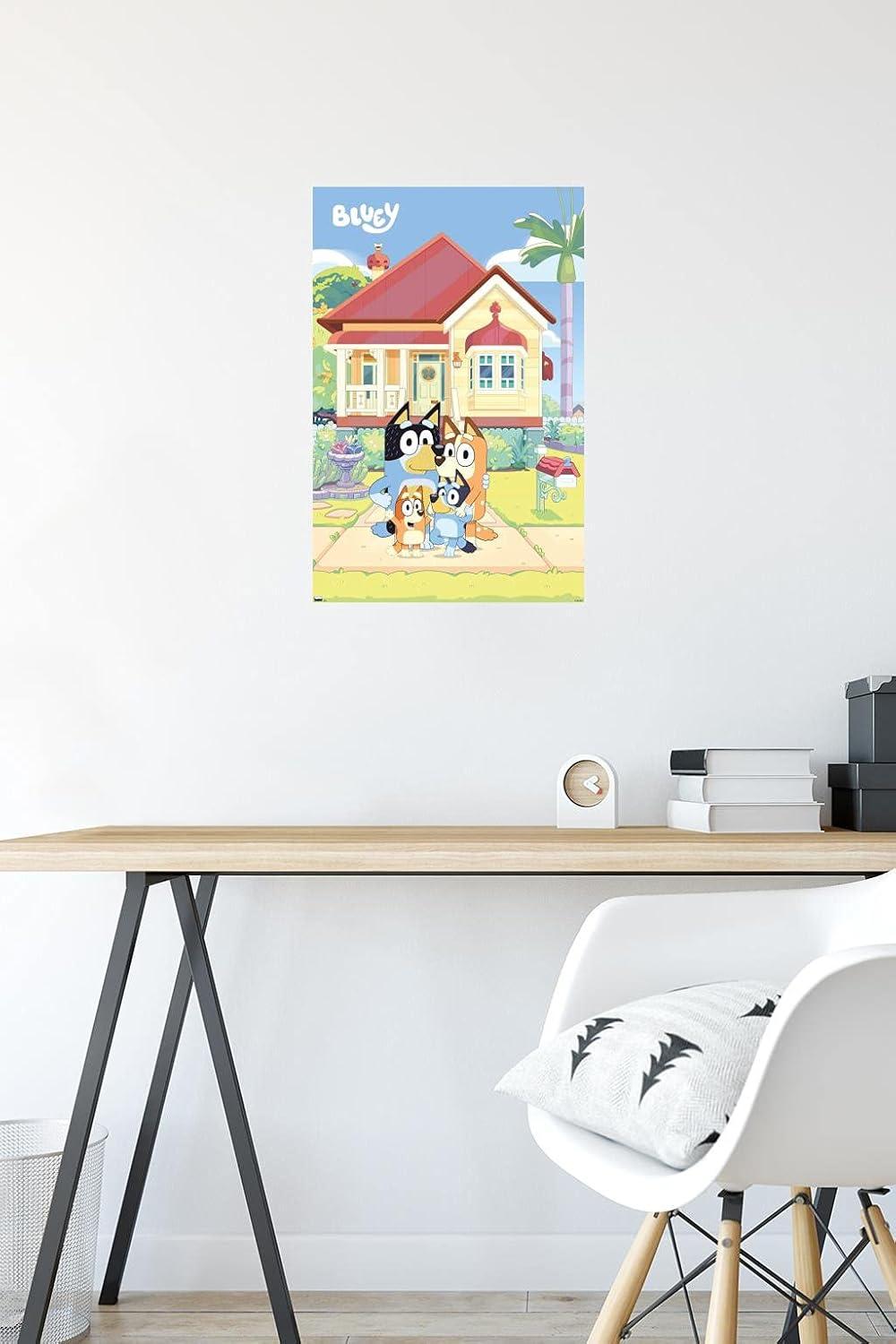 imageBluey Family Wall Poster 19L x 13W Premium Unframed VersionPremium Poster Mount Bundle