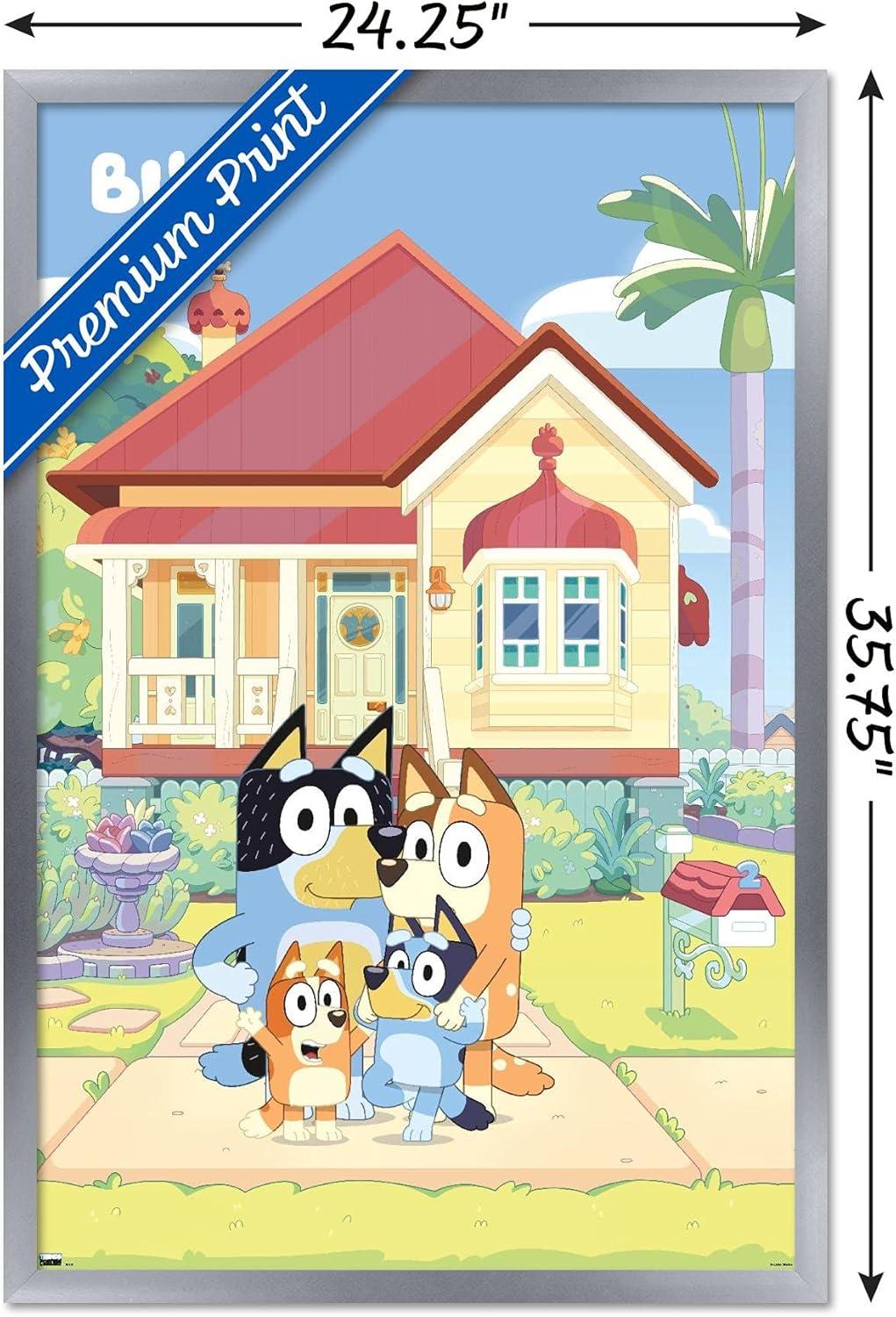 imageBluey Family Wall Poster 19L x 13W Premium Unframed VersionSilver Framed Version