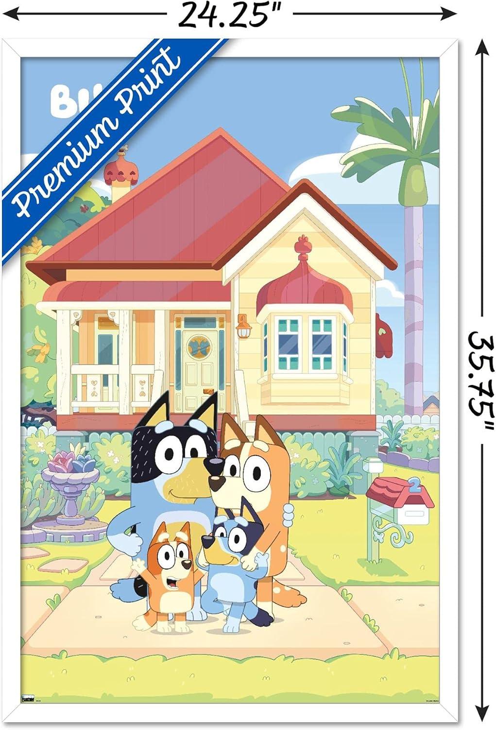 imageBluey Family Wall Poster 19L x 13W Premium Unframed VersionWhite Framed Version