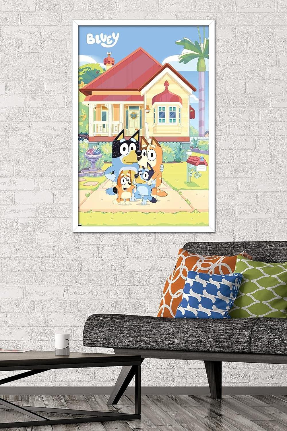 imageBluey Family Wall Poster 19L x 13W Premium Unframed VersionWhite Framed Version