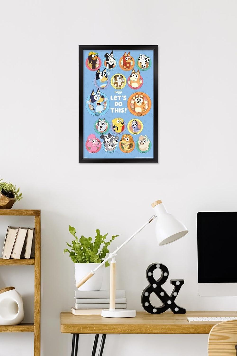 imageBluey Grid Wall Poster 19L x 13W Premium Unframed VersionBlack Framed Version