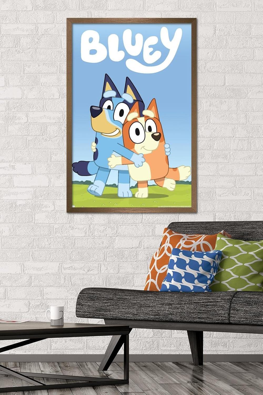 imageBluey Hug Wall Poster 224L x 147W Barnwood Framed VersionBronze Framed Version