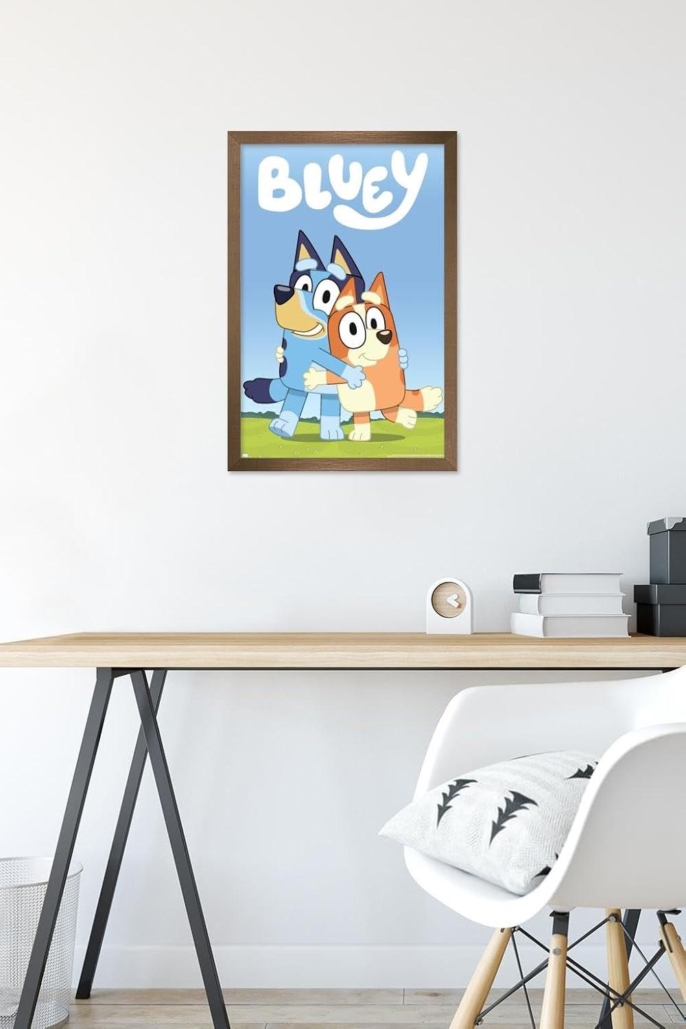 imageBluey Hug Wall Poster 224L x 147W Barnwood Framed VersionBronze Framed Version