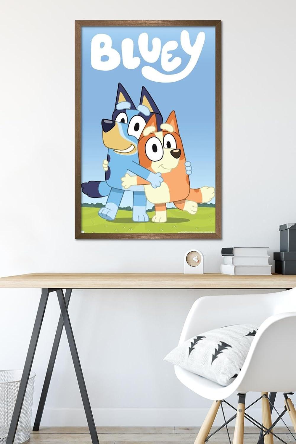 imageBluey Hug Wall Poster 224L x 147W Barnwood Framed VersionBronze Framed Version