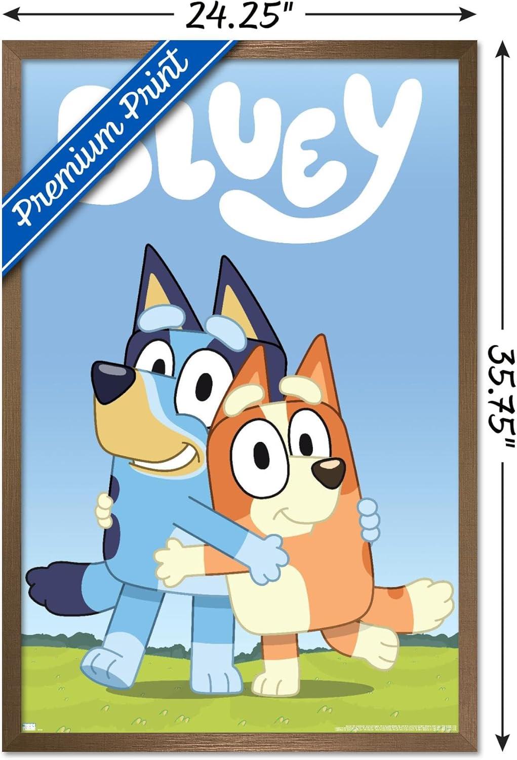 imageBluey Hug Wall Poster 224L x 147W Barnwood Framed VersionBronze Framed Version