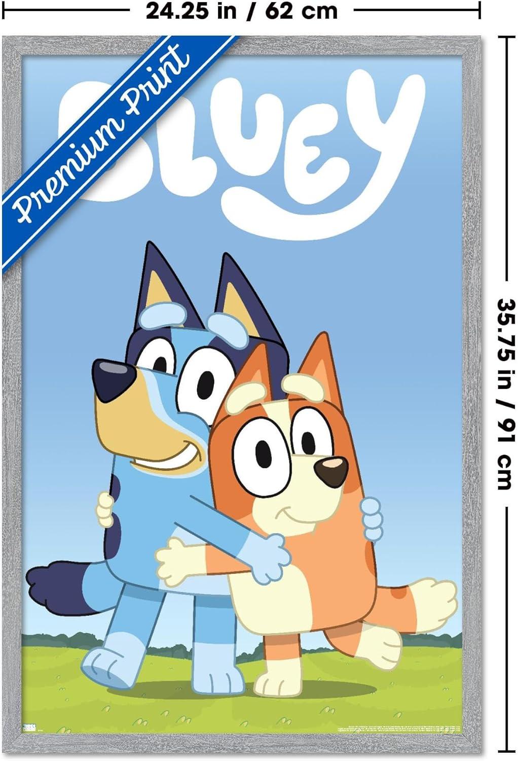 imageBluey Hug Wall Poster 224L x 147W Barnwood Framed VersionGray Framed Version