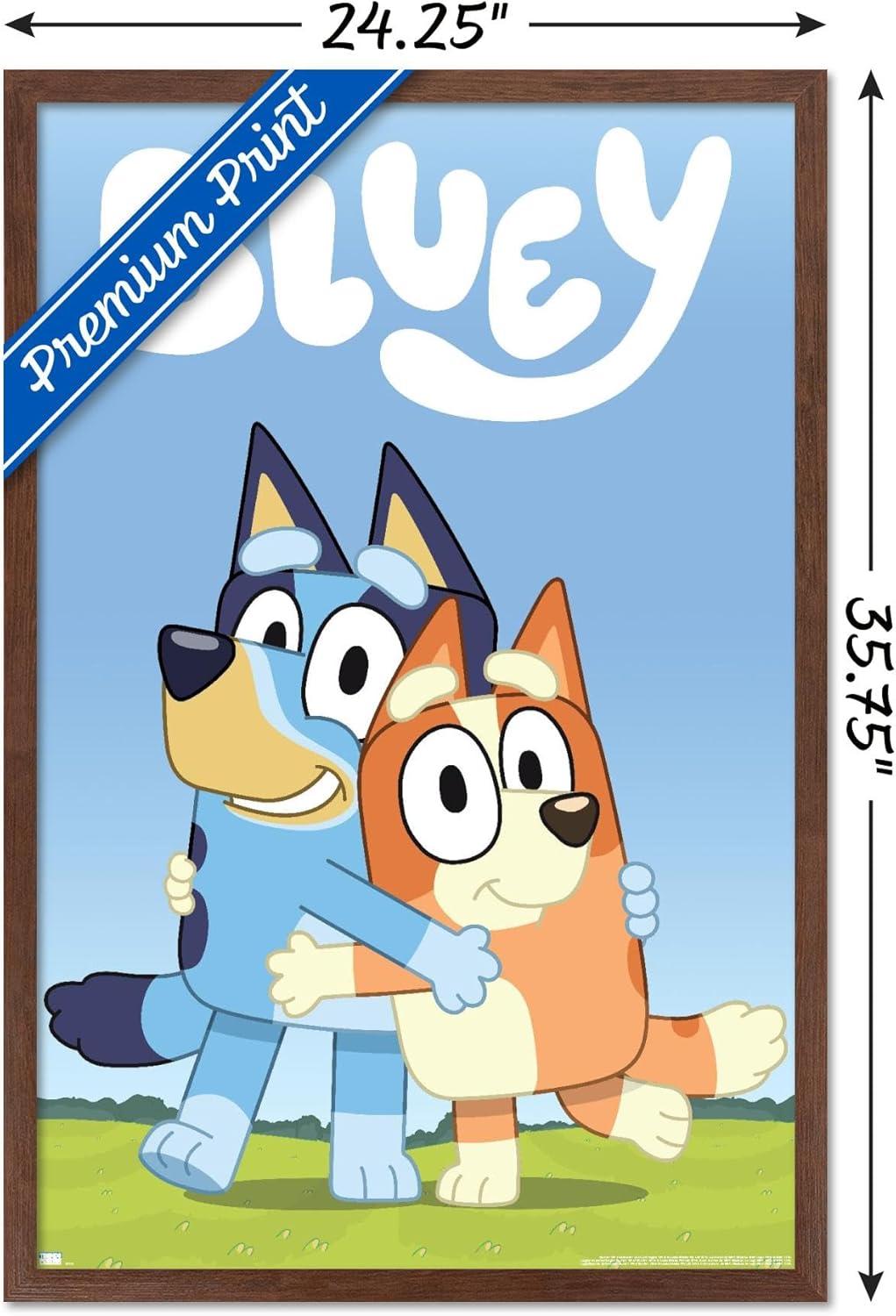 imageBluey Hug Wall Poster 224L x 147W Barnwood Framed VersionMahogany Framed Version