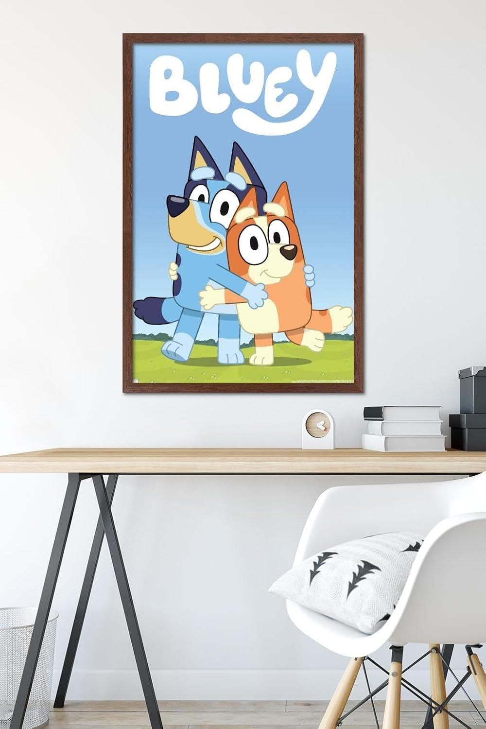 imageBluey Hug Wall Poster 224L x 147W Barnwood Framed VersionMahogany Framed Version