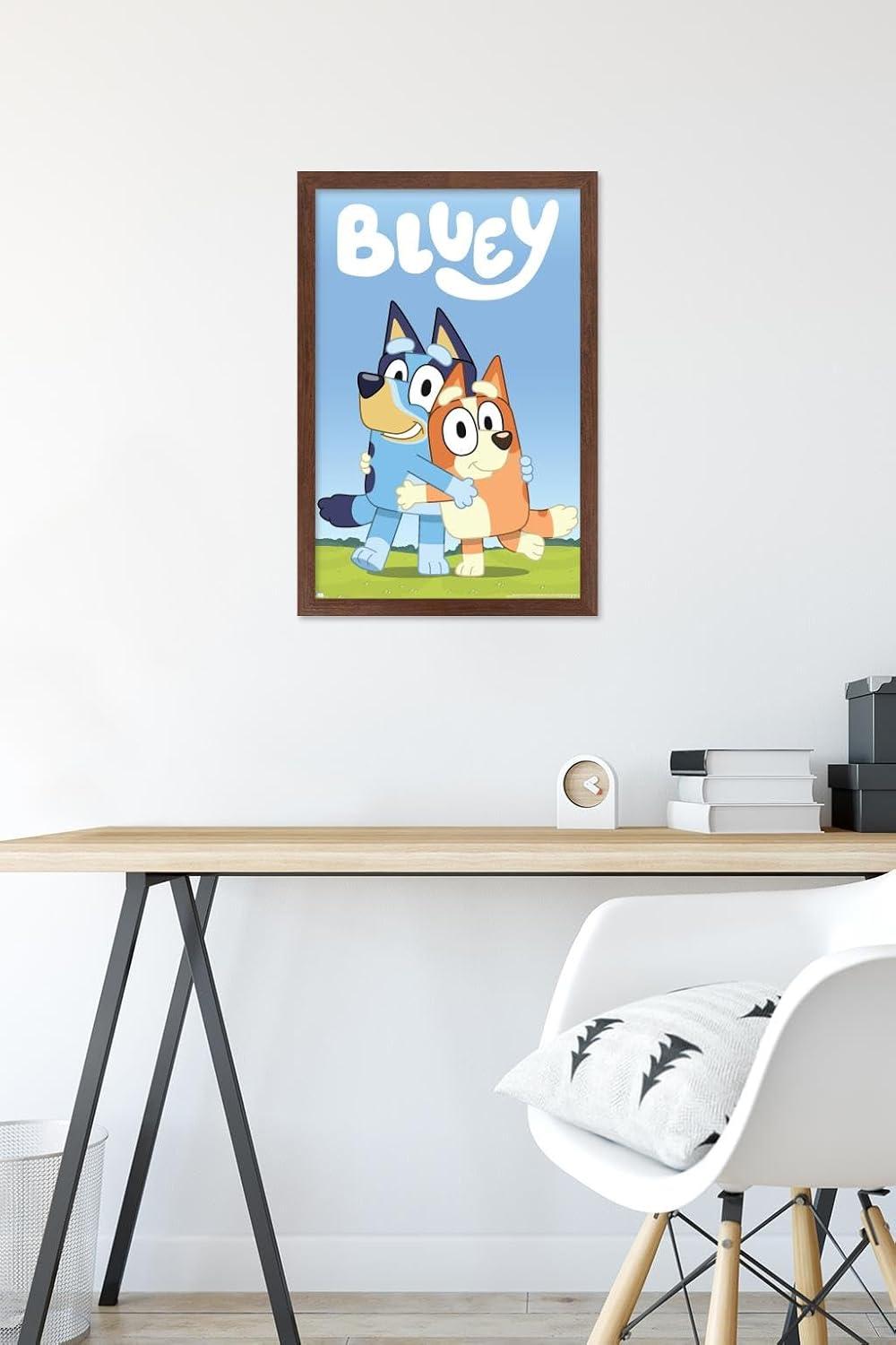 imageBluey Hug Wall Poster 224L x 147W Barnwood Framed VersionMahogany Framed Version