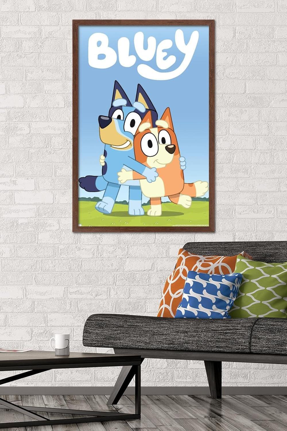 imageBluey Hug Wall Poster 224L x 147W Barnwood Framed VersionMahogany Framed Version