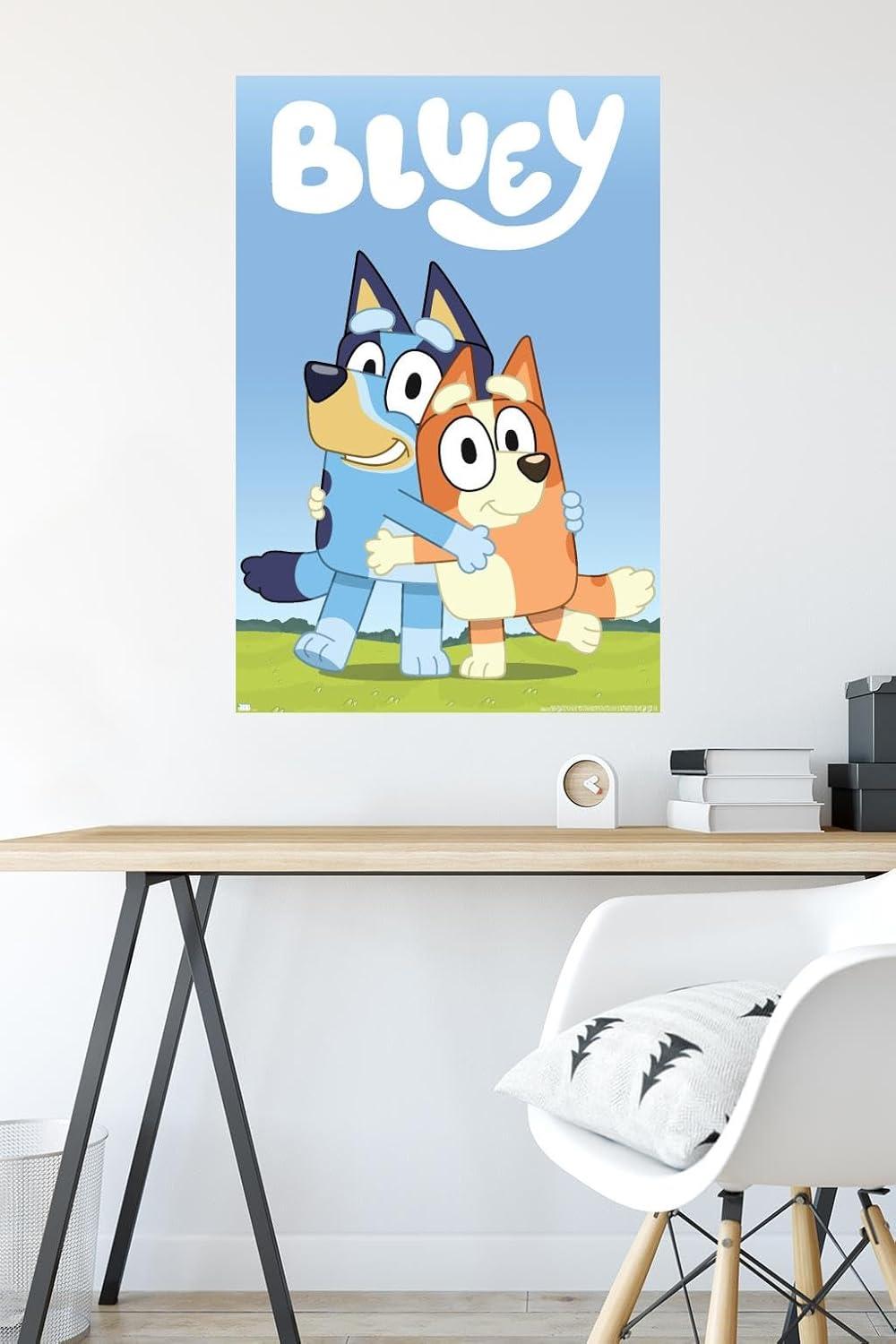 imageBluey Hug Wall Poster 224L x 147W Barnwood Framed VersionPoster Mount Bundle