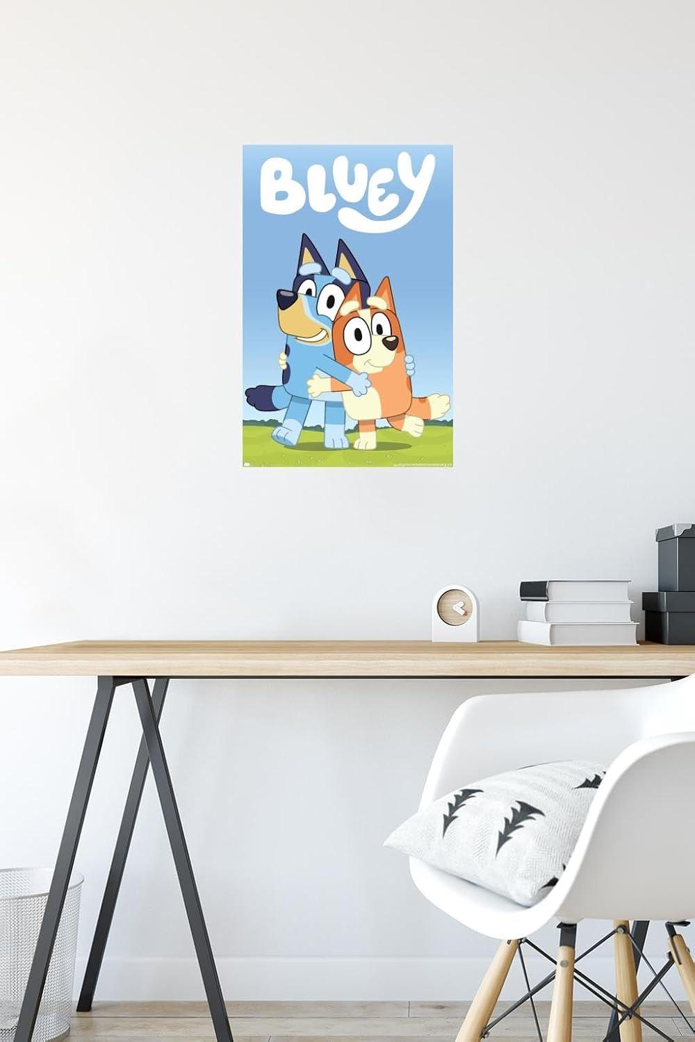 imageBluey Hug Wall Poster 224L x 147W Barnwood Framed VersionPremium Unframed Version