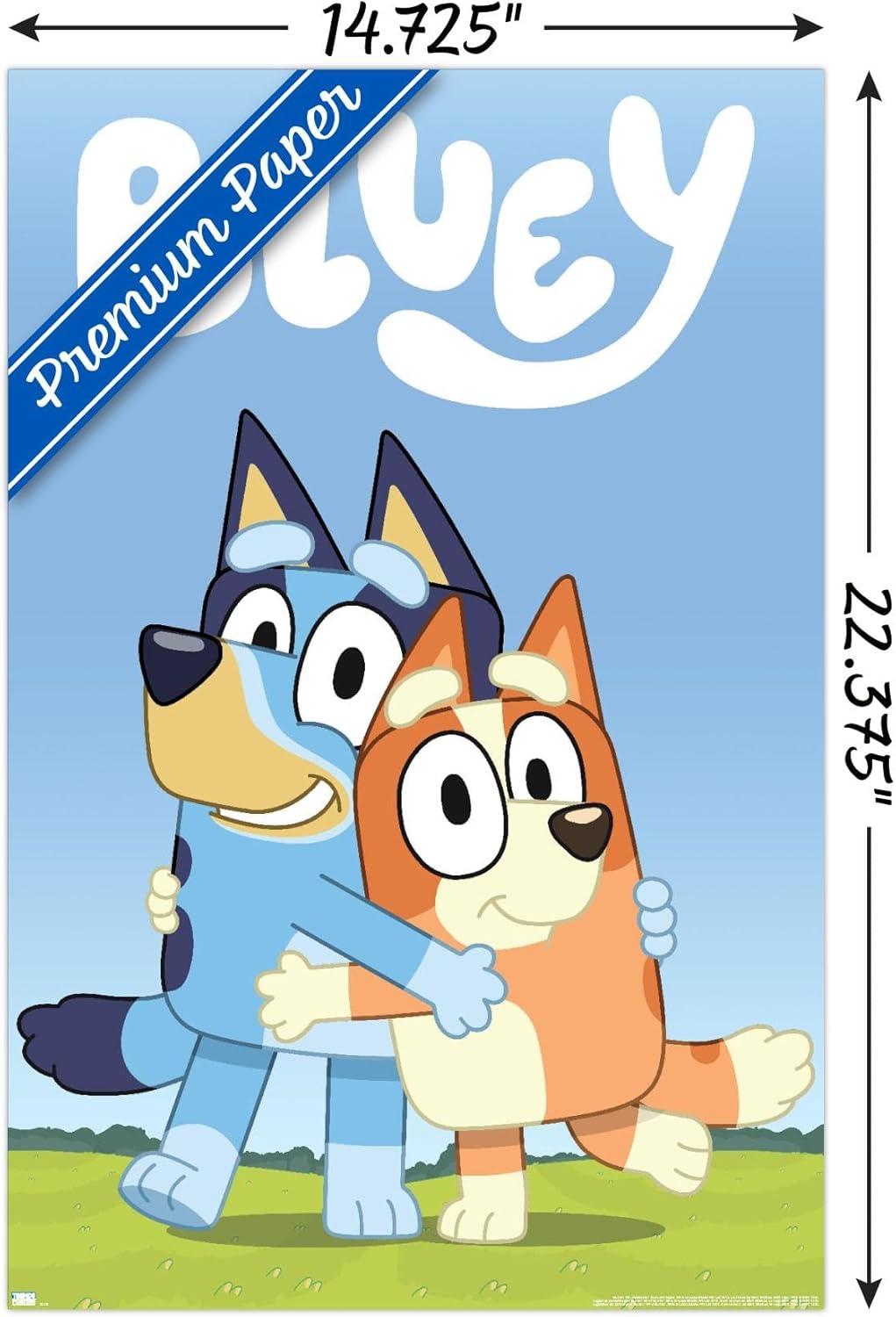 imageBluey Hug Wall Poster 224L x 147W Barnwood Framed VersionPremium Unframed Version