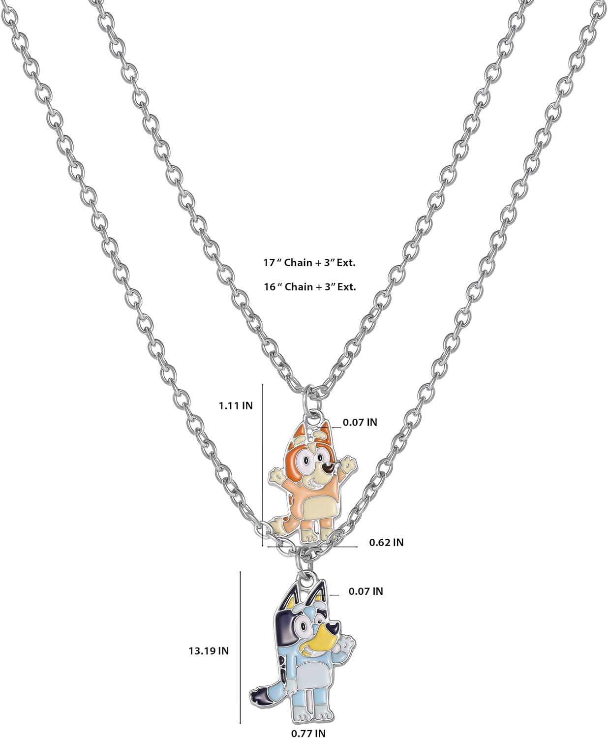 imageBluey Bingo Necklaces for Girls Official License 16 173 Layered NecklaceBlue and Orange