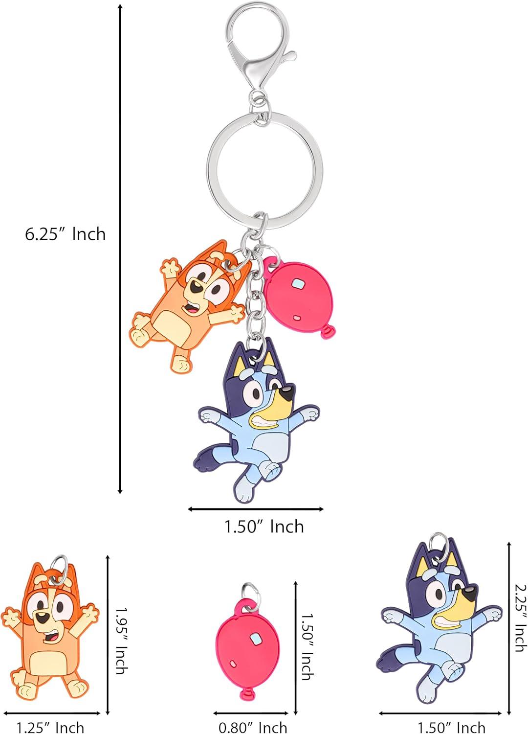 imageBluey Bingo Red Balloon Backpack Bag Charm for Girls Official License Keepy Uppy Backpack Charm and Keychain