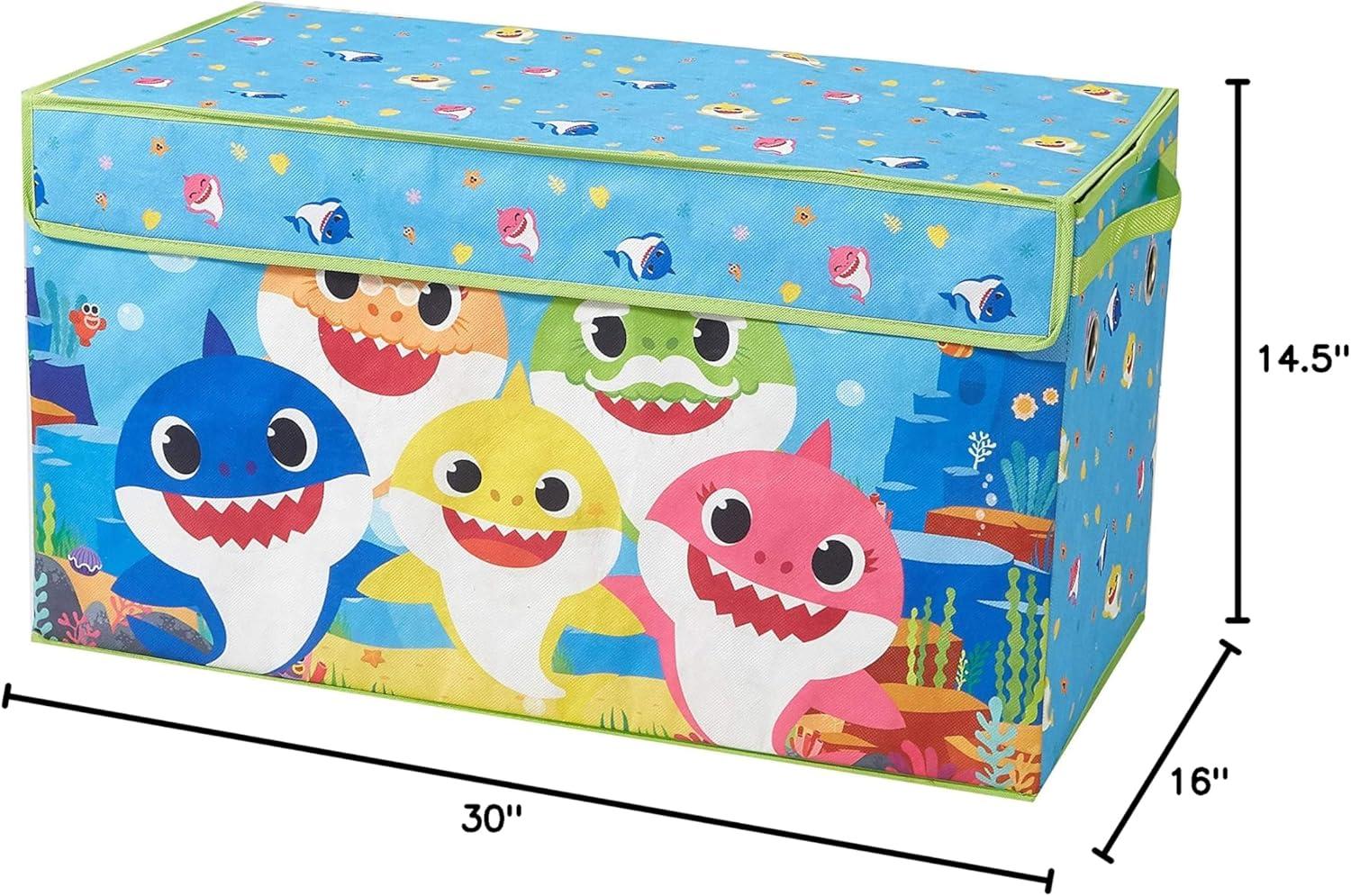 imageBluey Collapsible Storage Trunk Durable Fabric Chest with Soft Lid 285x145x16Kids Room OrganizerBaby Shark