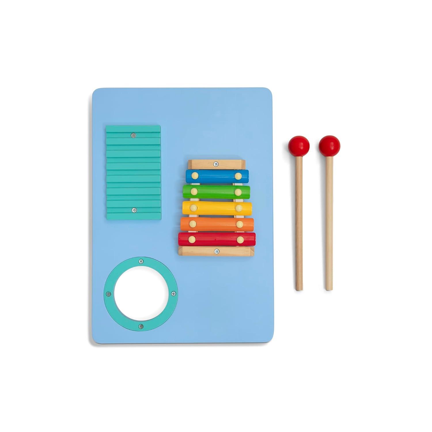 imageBluey Compact Play amp Learn Sensory Table Includes Musical Instruments Use as Sand TableSensory TableActivity TableMontessori Toy Blue