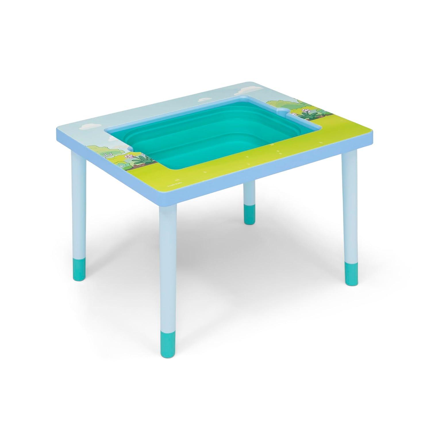 imageBluey Compact Play amp Learn Sensory Table Includes Musical Instruments Use as Sand TableSensory TableActivity TableMontessori Toy Blue