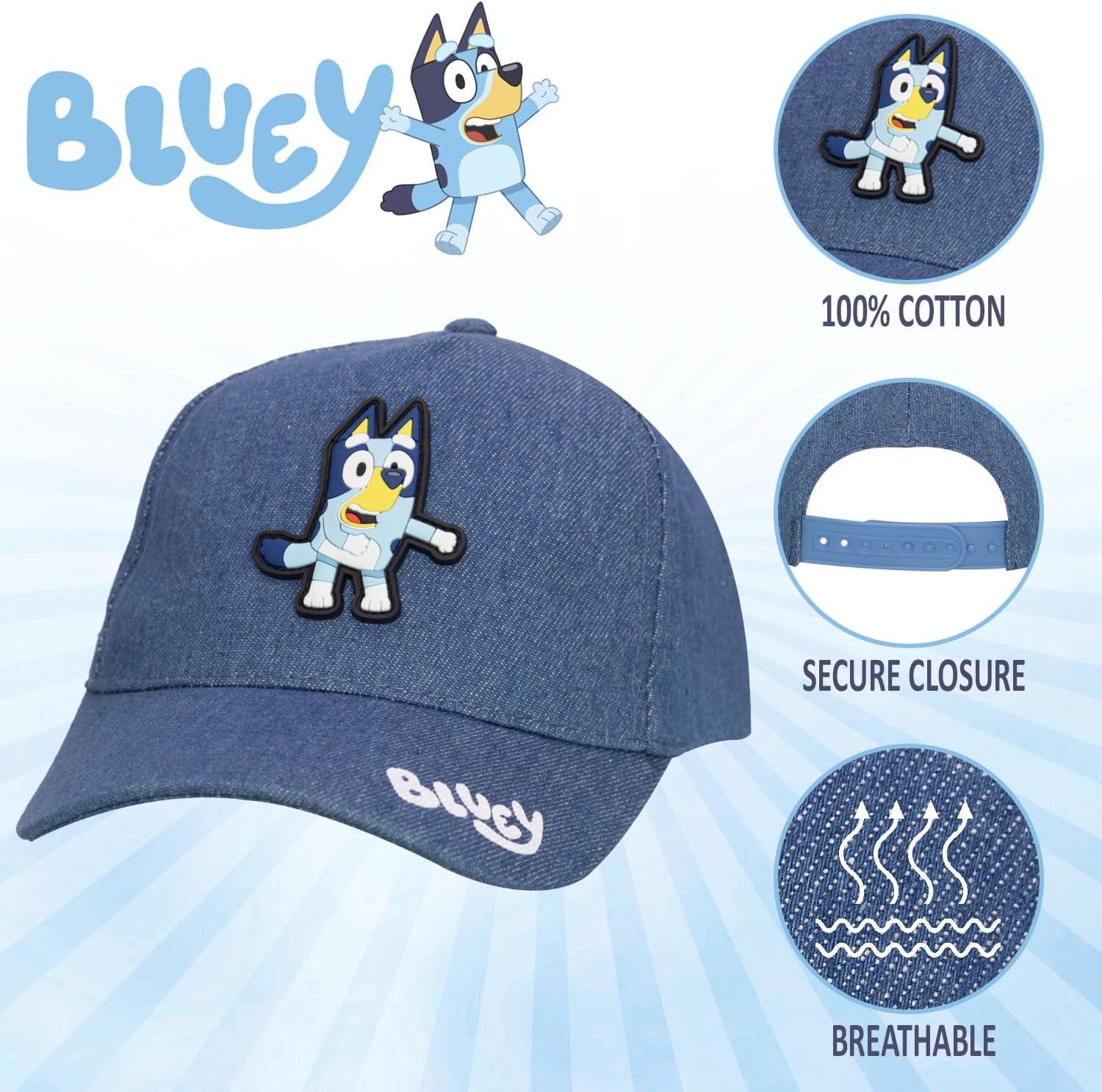 imageBluey Hat Toddler Baseball Cap Cute Hat for Kids Adjustable Toddler Ball Cap Bingo BanditBlue Denim