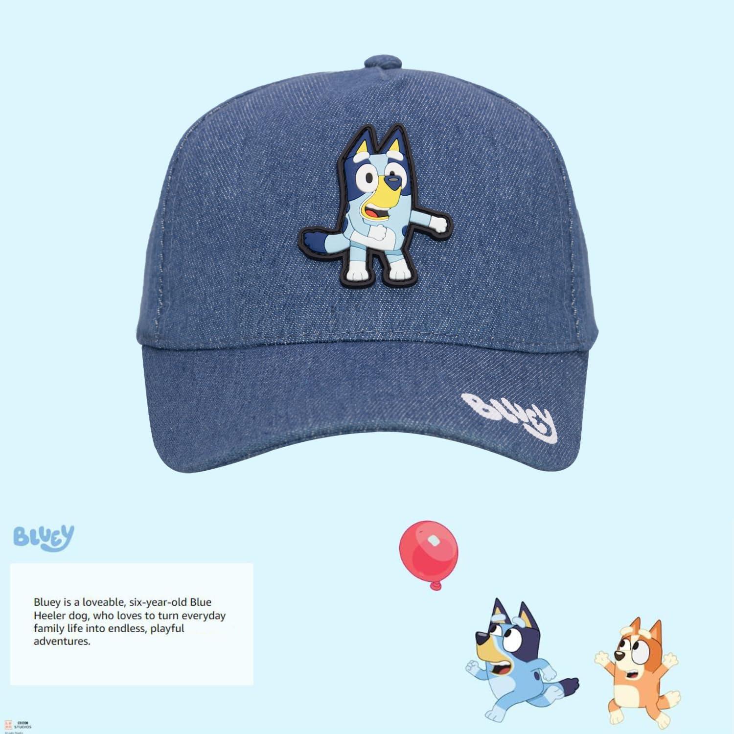 imageBluey Hat Toddler Baseball Cap Cute Hat for Kids Adjustable Toddler Ball Cap Bingo BanditBlue Denim