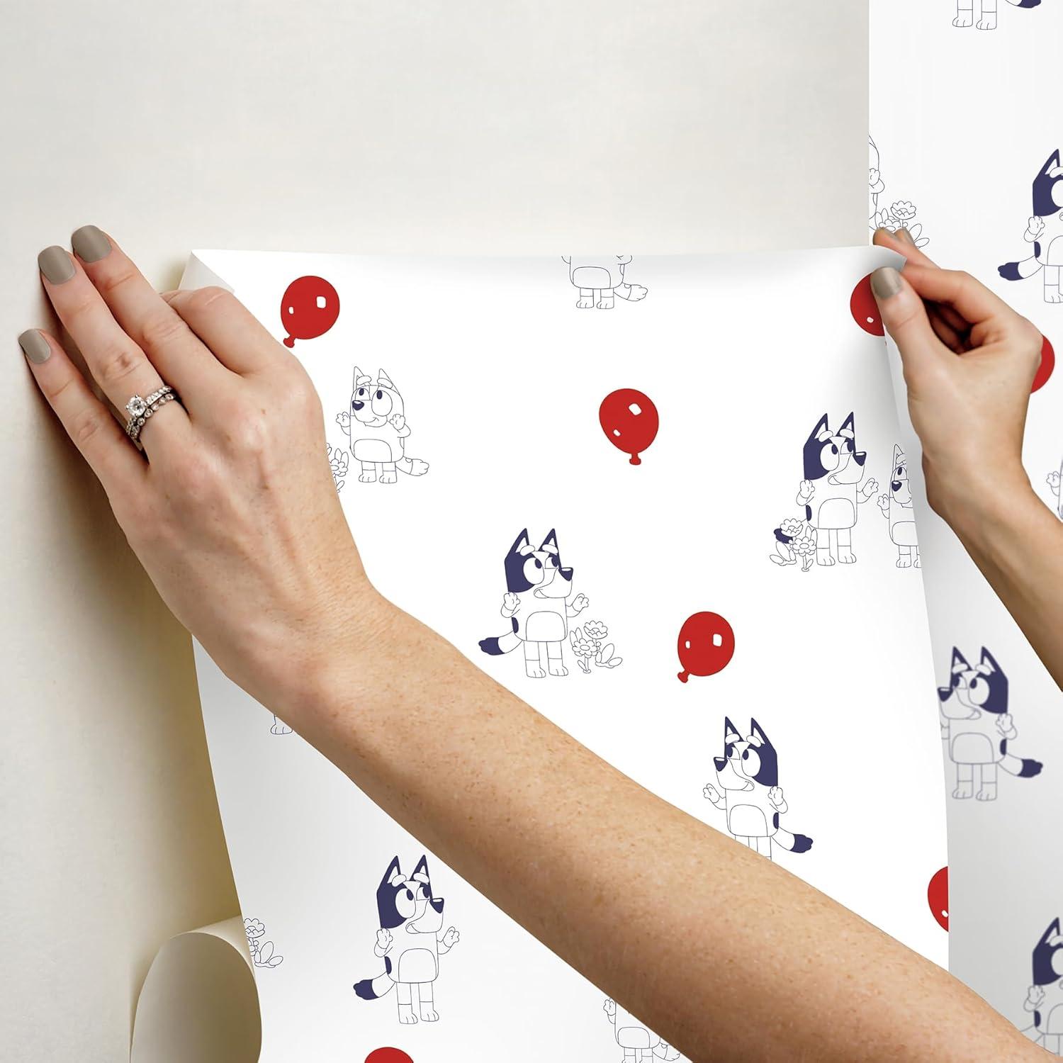imageBluey Keepy Uppy White Peel and Stick Wallpaper RMK12801PLWWhite