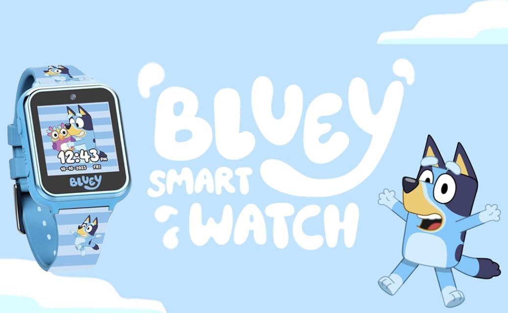 imageBluey Kids Smartwatch with Camera Games Pedometer and Audio Recorder for Creative Play and Learning 15 Touchscreen Blue Fits 5580 Wrists for Boys and Girls Ages 3