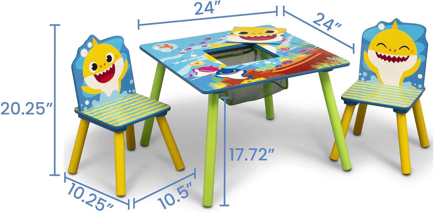 imageDelta Children Bluey Kids Table and Chair Set with Storage 2 Chairs Included Greenguard Gold Certified Ideal for Arts amp Crafts Snack Time Homeschooling Homework amp More BlueBaby Shark