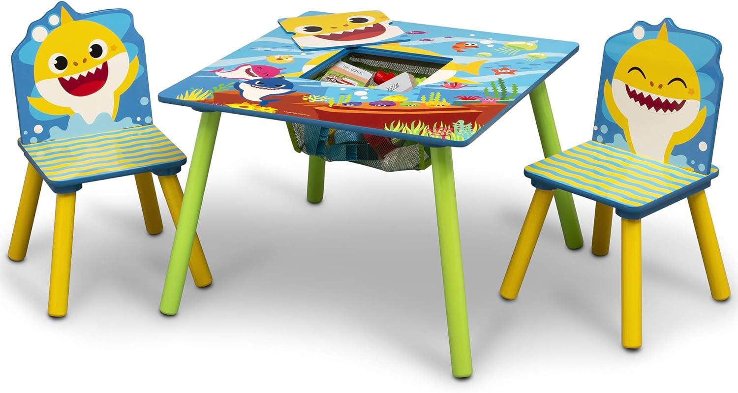 imageDelta Children Bluey Kids Table and Chair Set with Storage 2 Chairs Included Greenguard Gold Certified Ideal for Arts amp Crafts Snack Time Homeschooling Homework amp More BlueBaby Shark