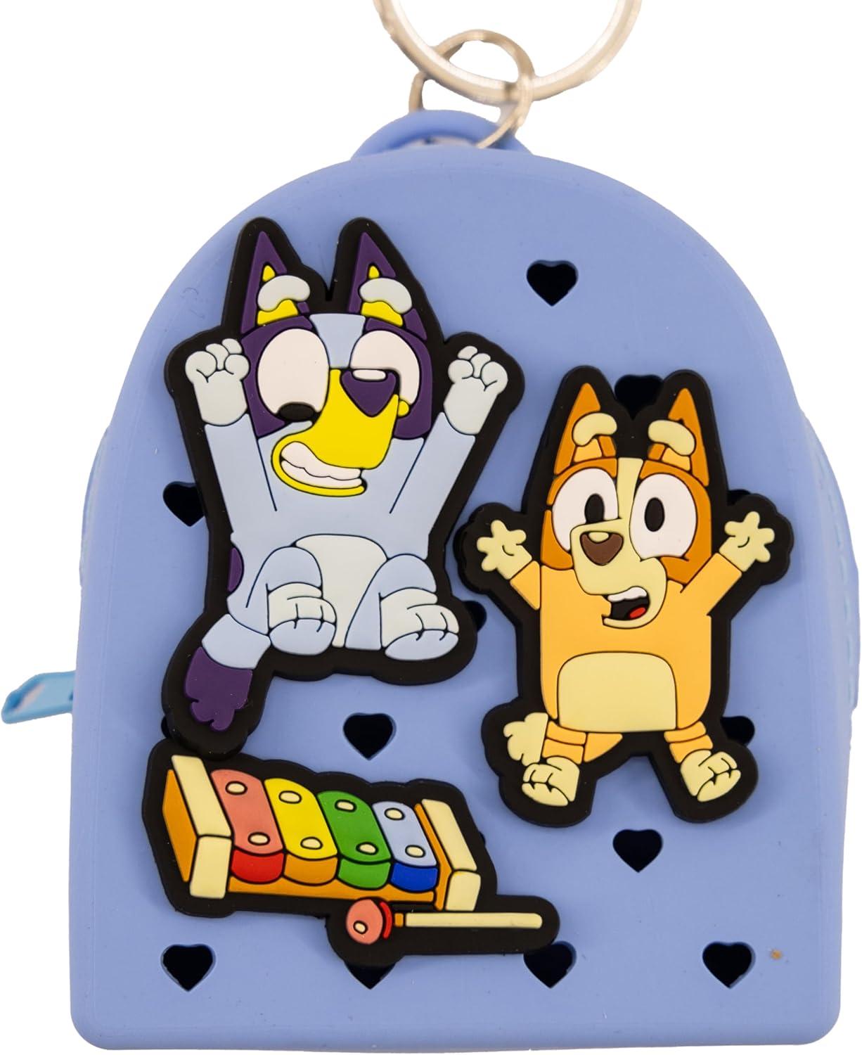 imageDisney Stitch Hello Kitty or Bluey Keychain for Kids Silicone Mini Backpack Zipper Pull Key Ring Bag CharmBluey