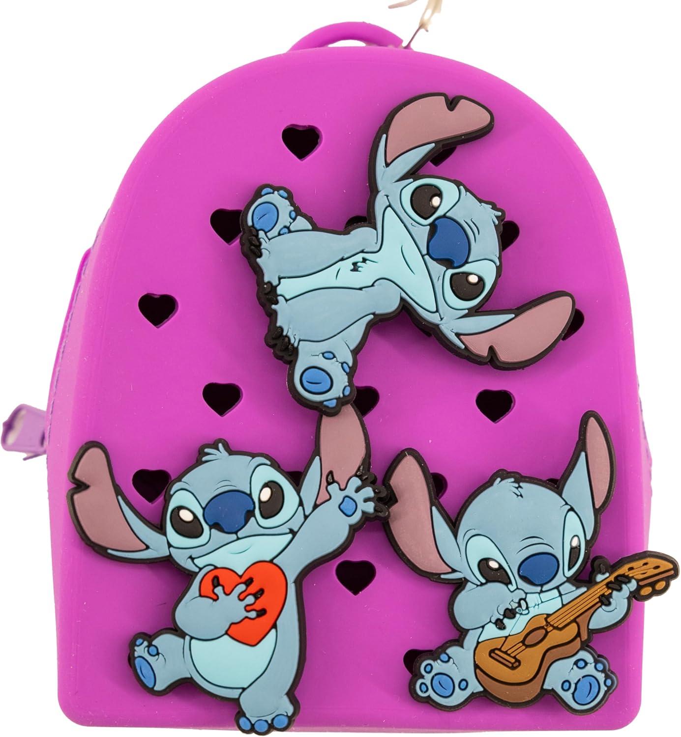 imageDisney Stitch Hello Kitty or Bluey Keychain for Kids Silicone Mini Backpack Zipper Pull Key Ring Bag CharmStitch