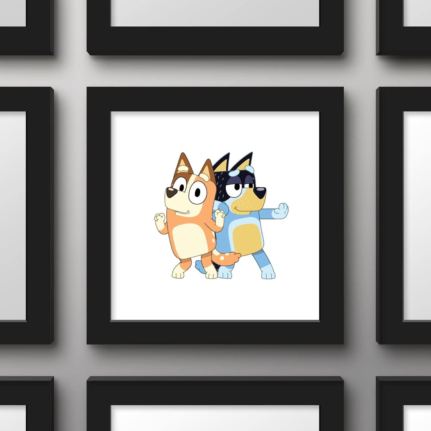 imageGallery Pops Bluey Bandit and Chilli Graphic Wall Art White Framed Version 12 x 12Black Framed Version