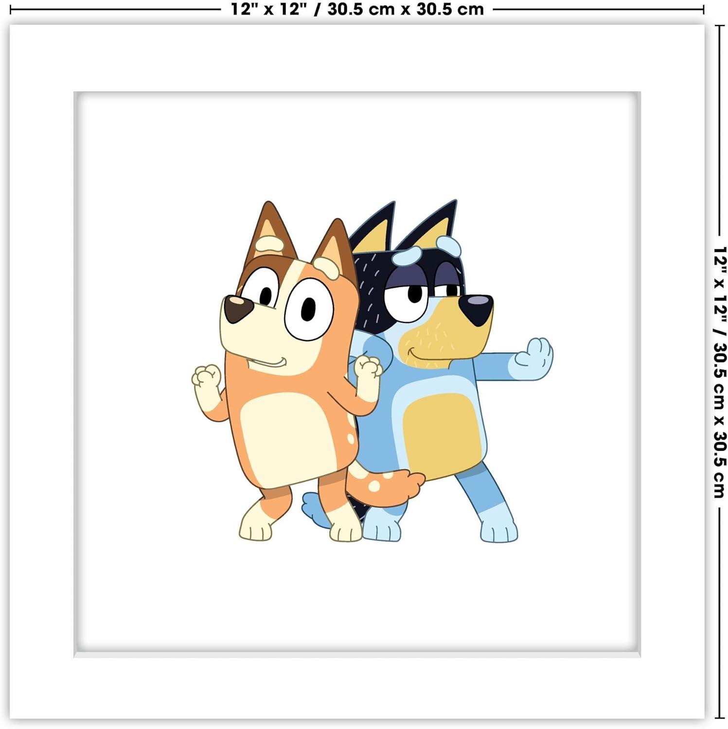 imageGallery Pops Bluey Bandit and Chilli Graphic Wall Art White Framed Version 12 x 12White Framed Version