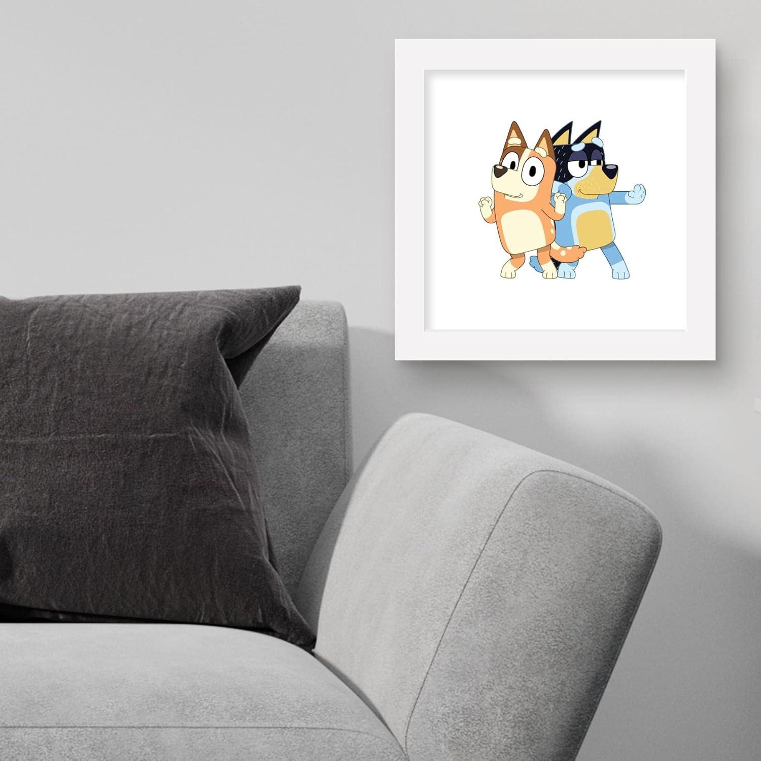 imageGallery Pops Bluey Bandit and Chilli Graphic Wall Art White Framed Version 12 x 12White Framed Version