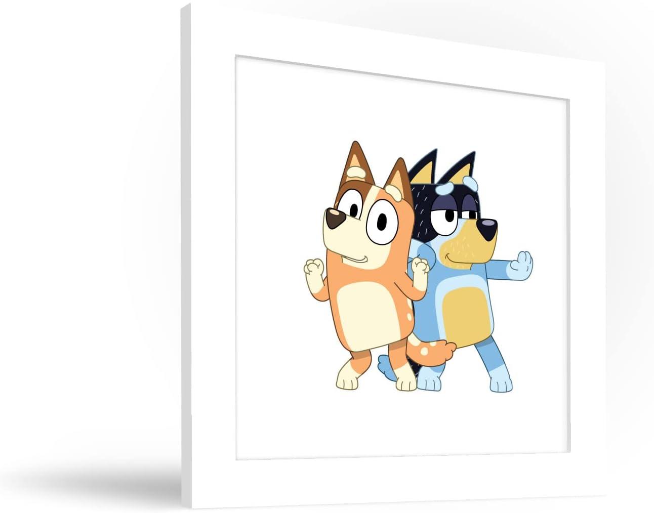 imageGallery Pops Bluey Bandit and Chilli Graphic Wall Art White Framed Version 12 x 12White Framed Version
