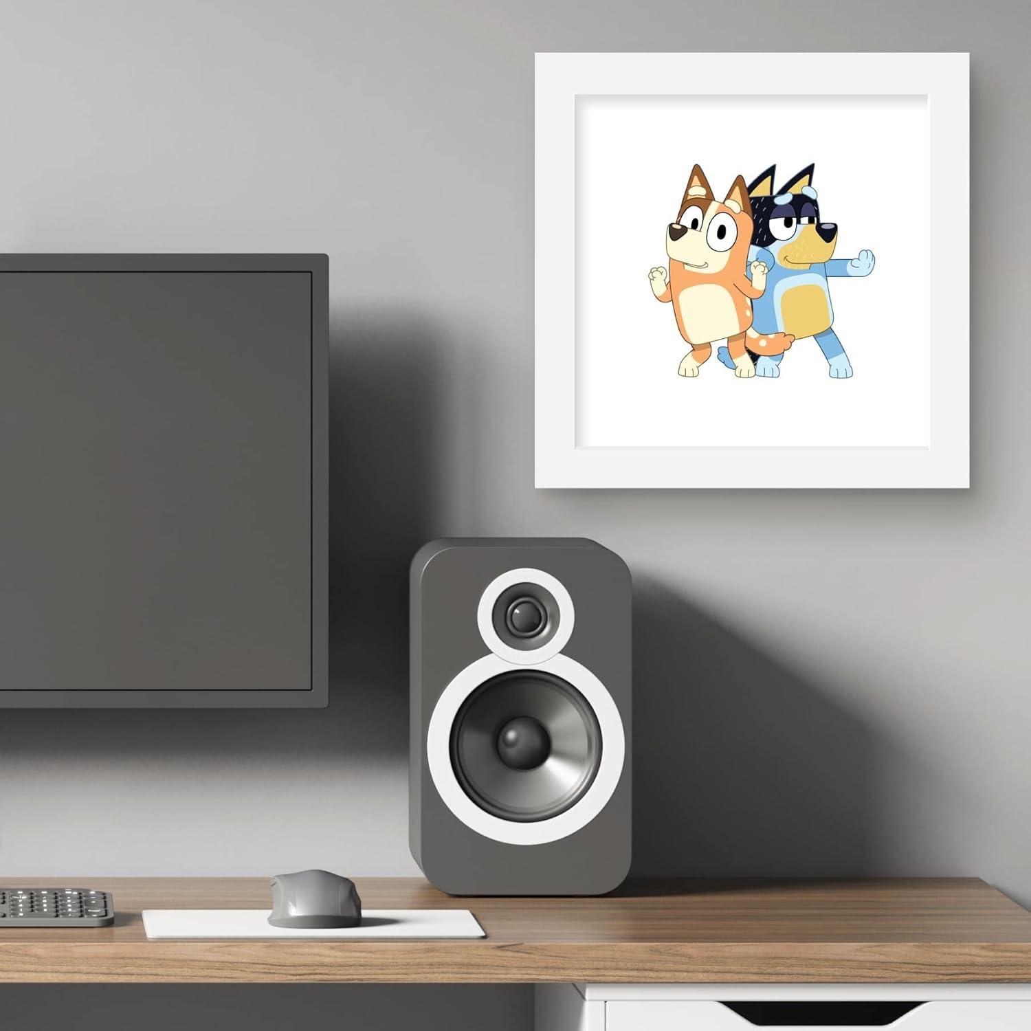 imageGallery Pops Bluey Bandit and Chilli Graphic Wall Art White Framed Version 12 x 12White Framed Version