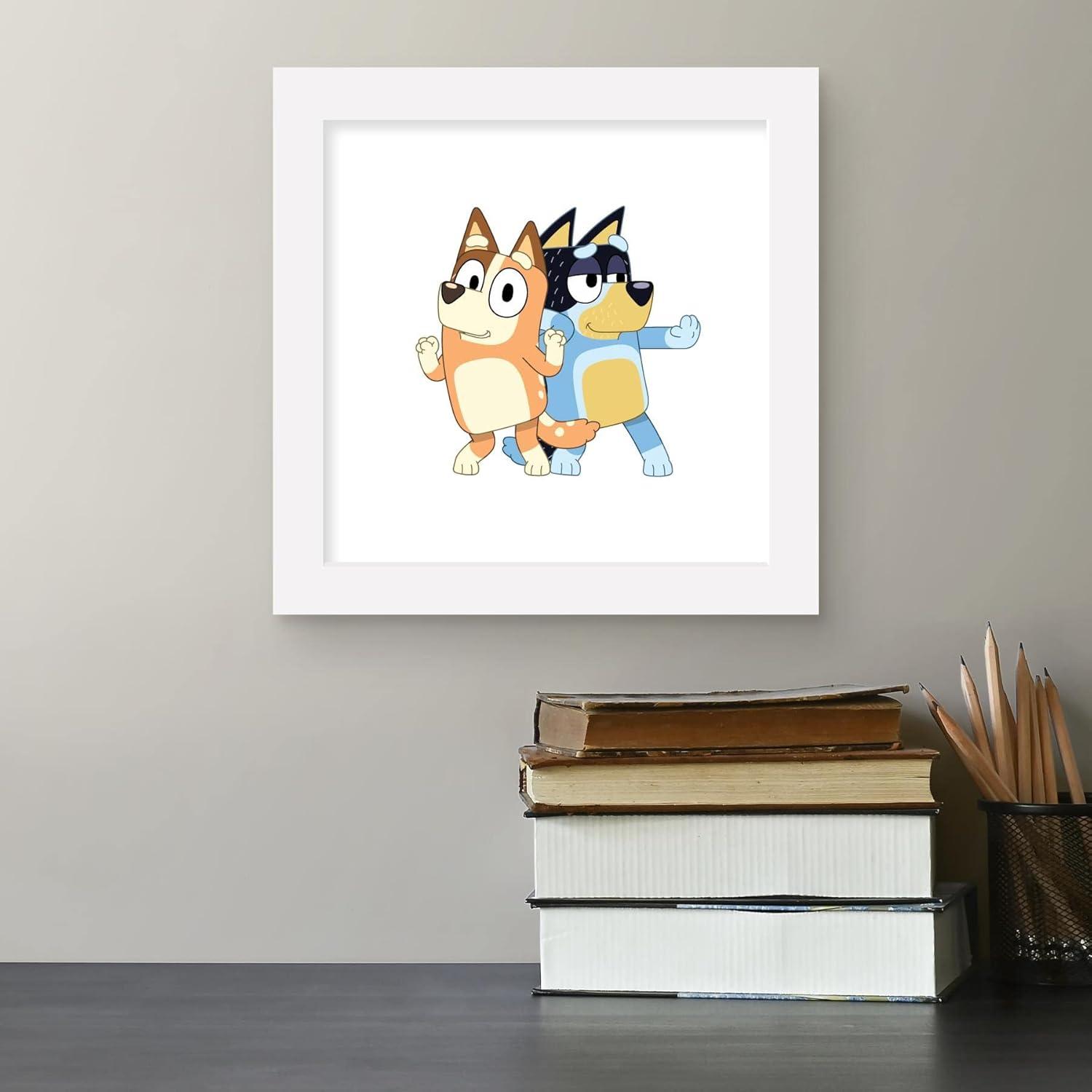 imageGallery Pops Bluey Bandit and Chilli Graphic Wall Art White Framed Version 12 x 12White Framed Version