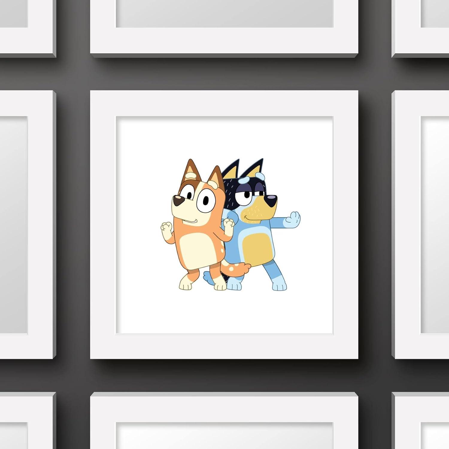 imageGallery Pops Bluey Bandit and Chilli Graphic Wall Art White Framed Version 12 x 12White Framed Version