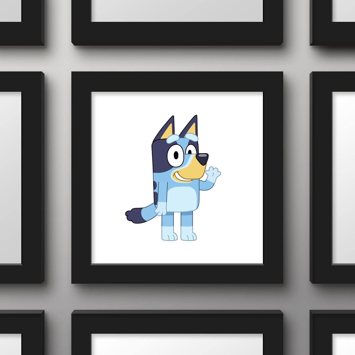 imageGallery Pops Bluey Bluey Waving Wall Art White Framed Version 12 x 12Black Framed Version