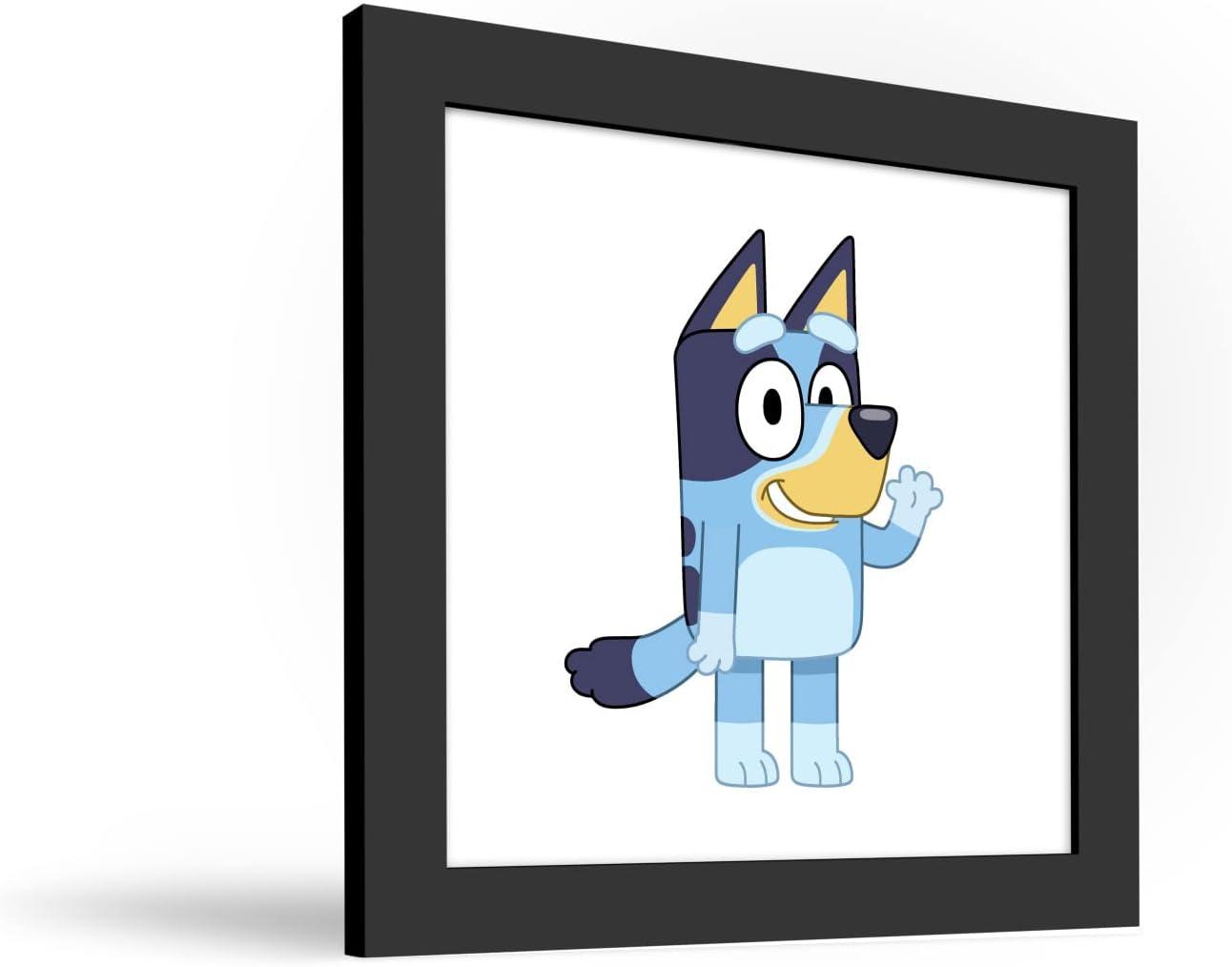 imageGallery Pops Bluey Bluey Waving Wall Art White Framed Version 12 x 12Black Framed Version