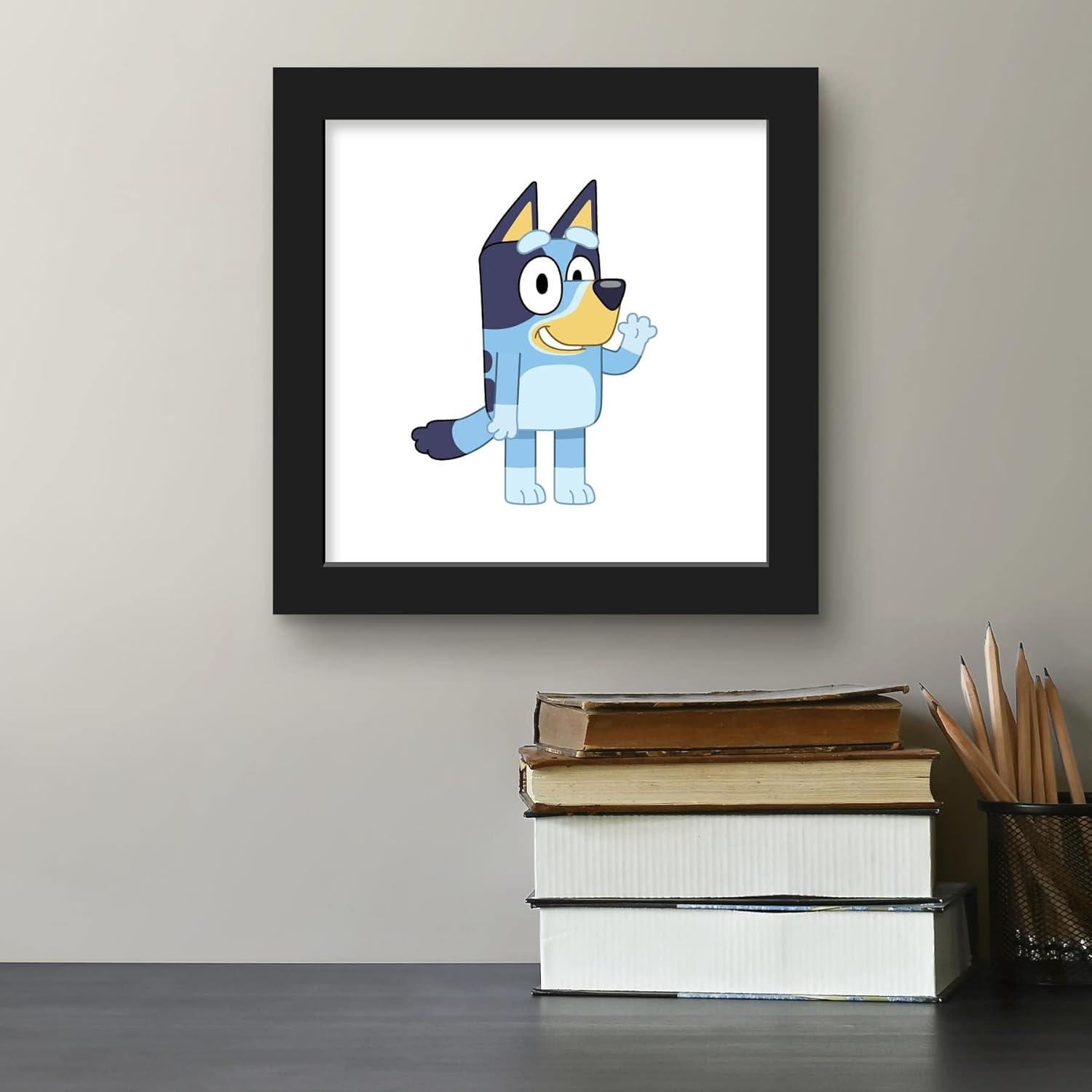 imageGallery Pops Bluey Bluey Waving Wall Art White Framed Version 12 x 12Black Framed Version