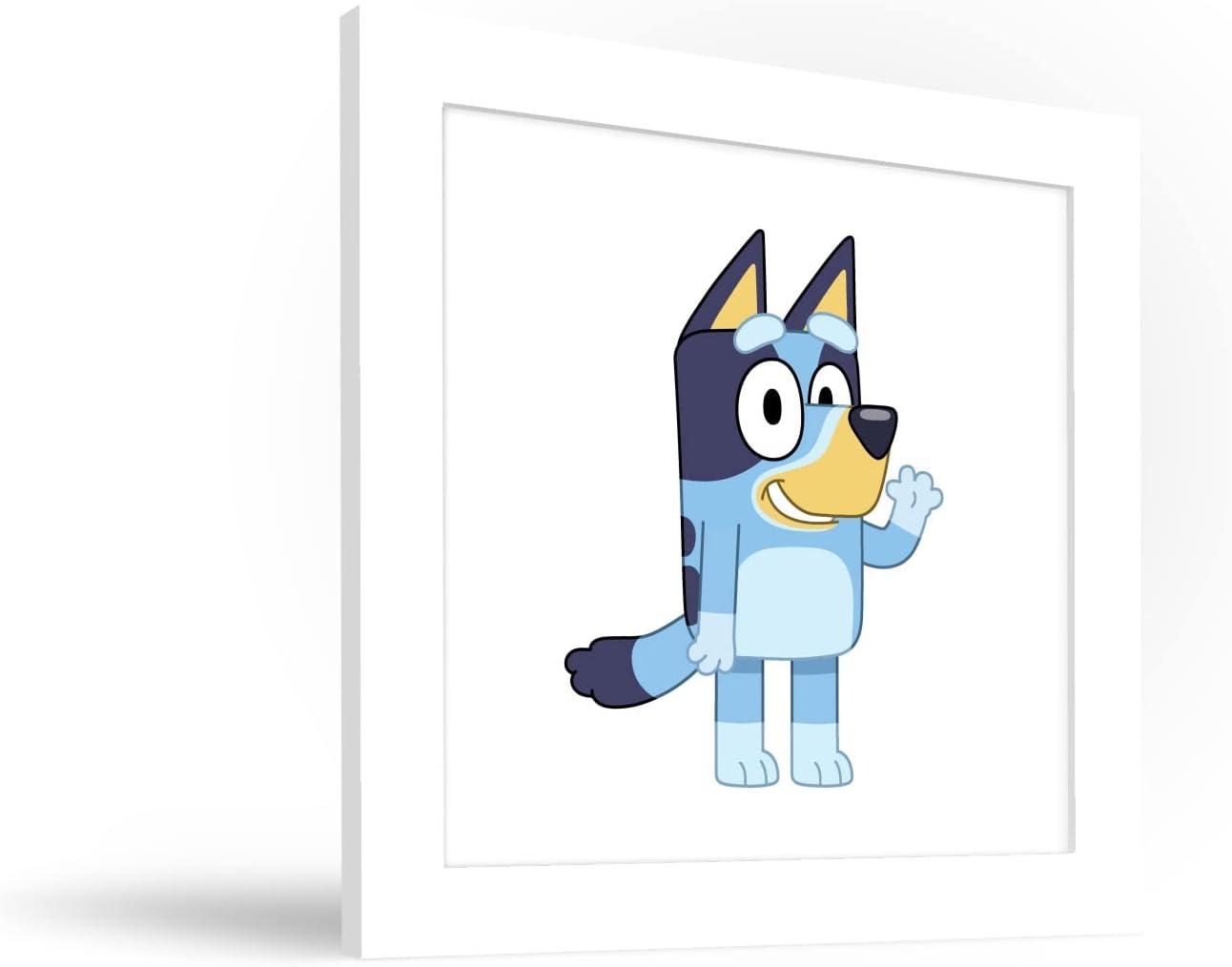 imageGallery Pops Bluey Bluey Waving Wall Art White Framed Version 12 x 12White Framed Version